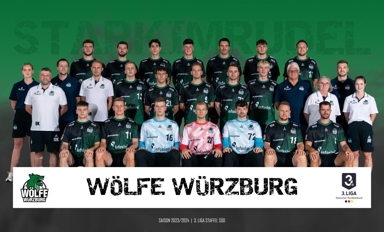 Mannschaftsbild Würzburger Wölfe Saison 2023/24